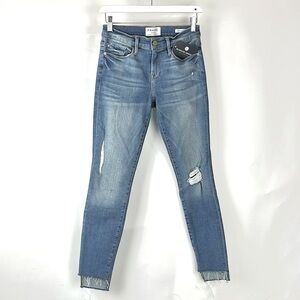 Frame Le Skinny de Jeanne Irvingford Raw Stagger Hem Jeans